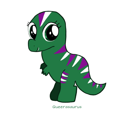Queerasaurus cute dino sticker