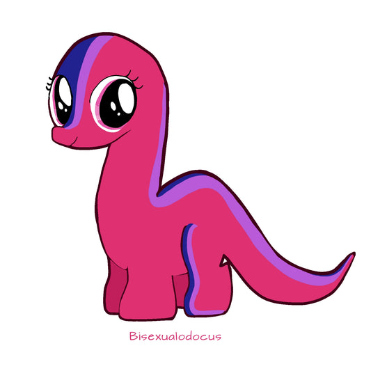 Bisexualodocus cute dino sticker